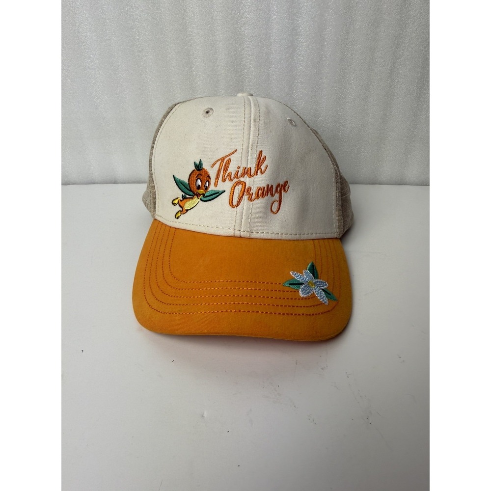Disney Parks Epcot Flower & Garden "Think Orange" Orange Bird Baseball Cap USED